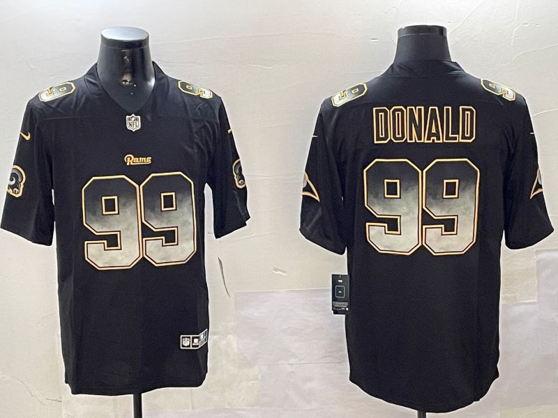 Men Los Angeles Rams #99 Donald Black Nike Smoke Fashion 2024 Limited NFL Jersey style 1->los angeles rams->NFL Jersey